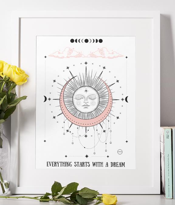 Art Print Everything Starts With A Dream White 1